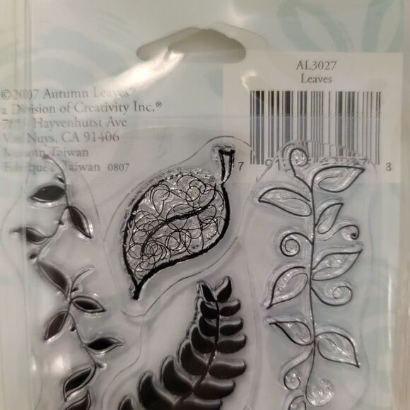 GRAPHIC FLOWERS AND LEAVES Clear Cling Stamps Lot of 2 Pkgs - 3 Sheets - Picture 3 of 12